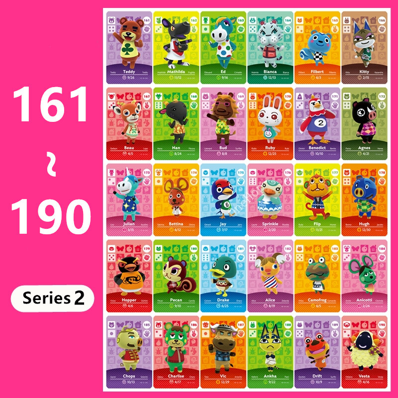 Animal 161 ~ 190 Card NS Switch NFC Tag Series 2 per impostazione dati 3DS Hot Villager