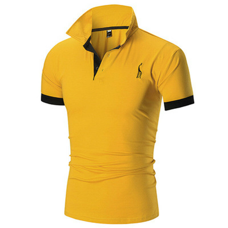 POLO bordado de color sólido para hombre, camiseta explosiva, Tops, ropa, talla grande, 2021