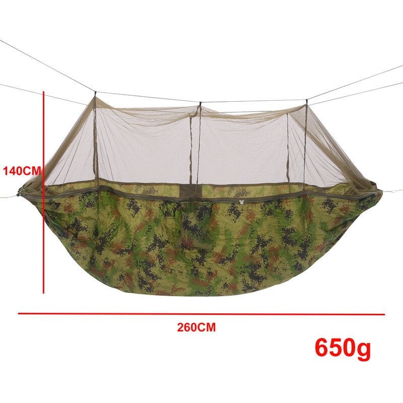 CellDeal Camping Hängematte mit Moskito Net Pop-Up Licht Tragbare Außen Parachute Hängematten Schaukel Schlafen Hängematte Camping Zeug