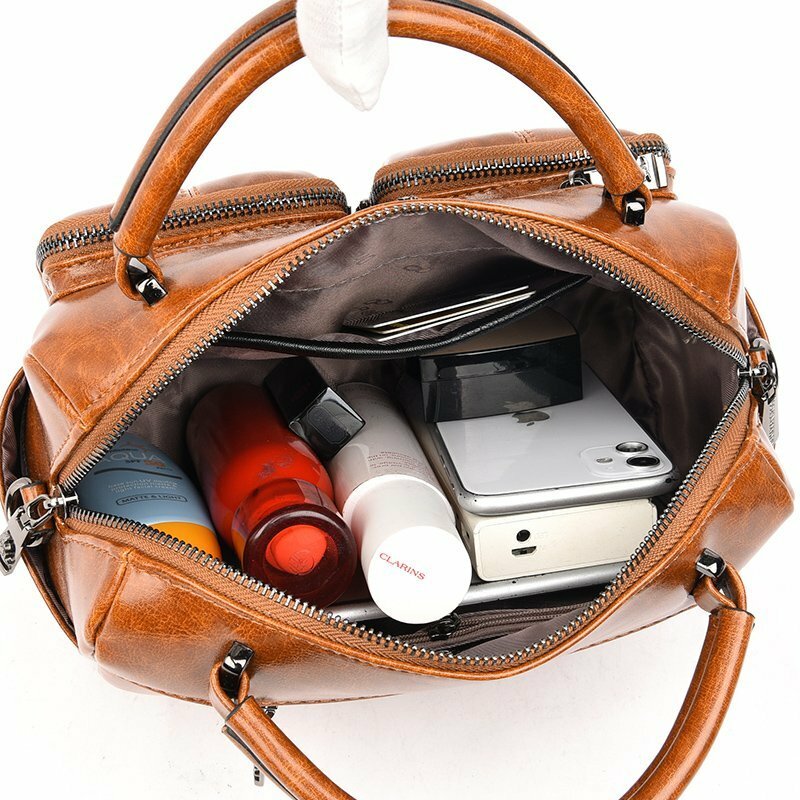 女性のレトロな合成皮革のショルダーバッグ,無地のソフトバッグ,防水,シンプル,カジュアル,簡潔,2021