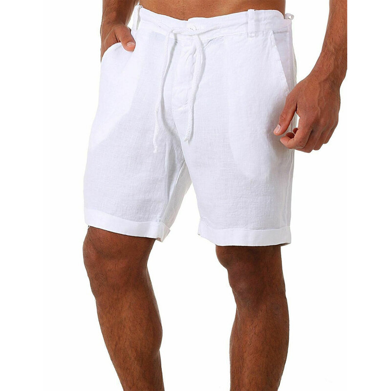 2021New Men's Cotton Linen shorts Pants Male Summer Breathable Solid Color Linen Trousers Fitness Streetwear S-4XL