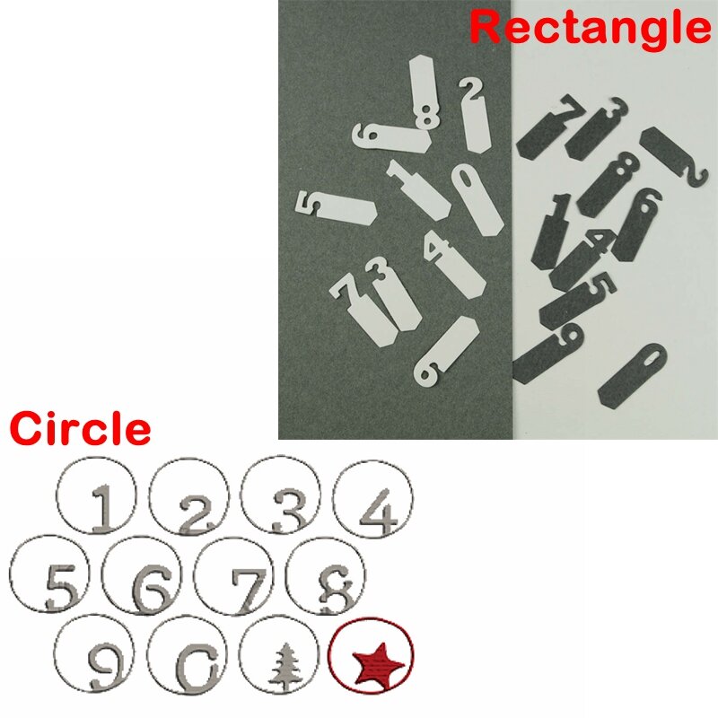 Rectangle/Circle Numbers 0-9 Die Cuts For Card Making Numbers Metal Cutting Dies 2020 Embossing Cards