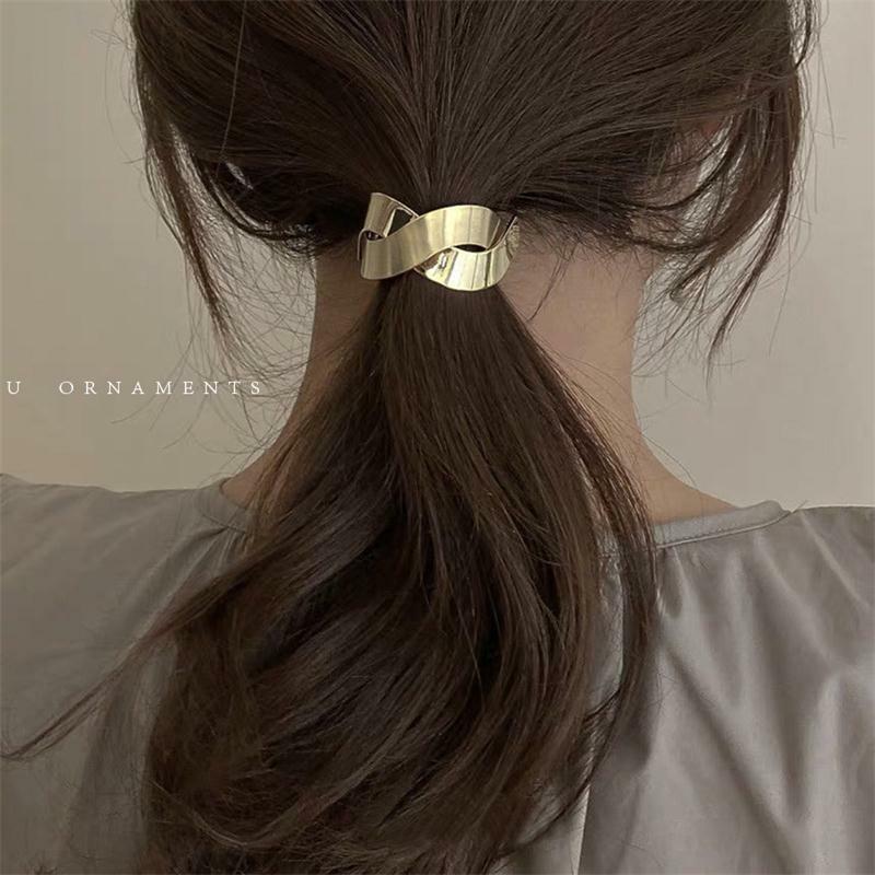 Corea nuovo metallo elastico geometrico fasce per capelli elastico accessori per capelli per ragazze cravatte per capelli porta coda di cavallo Scrunchie