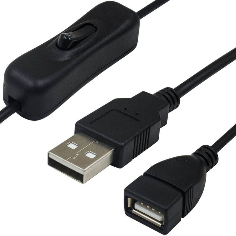 Cable USB de Material de cobre macho a hembra, interruptor de encendido y apagado, Cable LED de encendido para lámpara conector de sedal