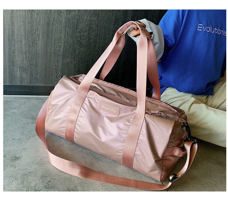 Ginásio duffle saco, com compartimento de sapato e bolso molhado para mulher nadar esportes viagem ginásio saco