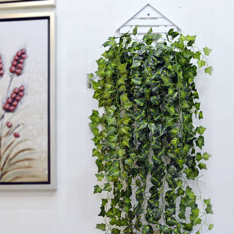 إكليل من أوراق اللبلاب الأخضر الاصطناعي ، 2.3 متر ، نباتات الروطان ، أوراق الشجر المزيفة ، زخرفة جدارية DIY للمنزل ، الحديقة ، الزفاف