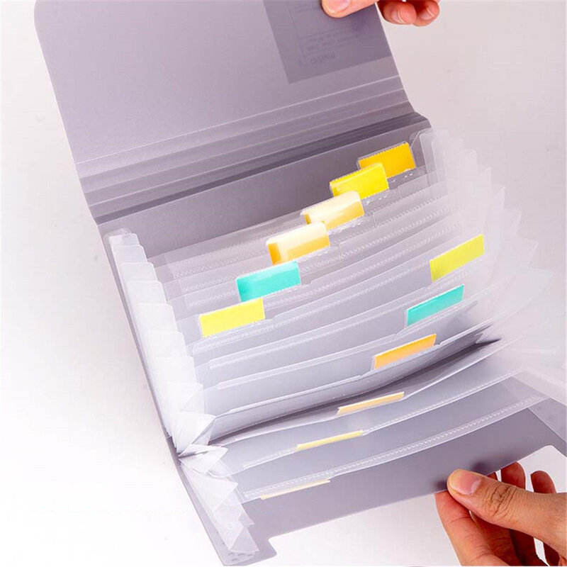 1pc plástico a6 arquivo pasta documento organizador arquivo de recibo expandindo carteira 13 bolsos bill pastas suporte de papel material de escritório