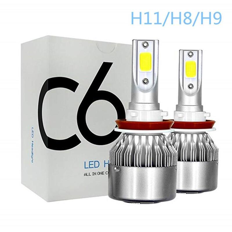 Ampoule de phare de voiture H4 H7 LED, 12000lm 6500K H1 H3 H11 H13 H27 880 9005 HB3 9006 HB4 9007 Mini, phare antibrouillard 12V CSP, 2 pièces