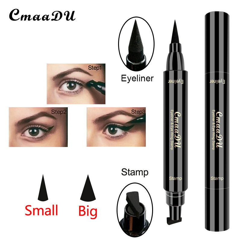 Double-headed wing seal eyeliner is convenient and quick, waterproof, sweat-proof and makeup-free eyeliner seal.