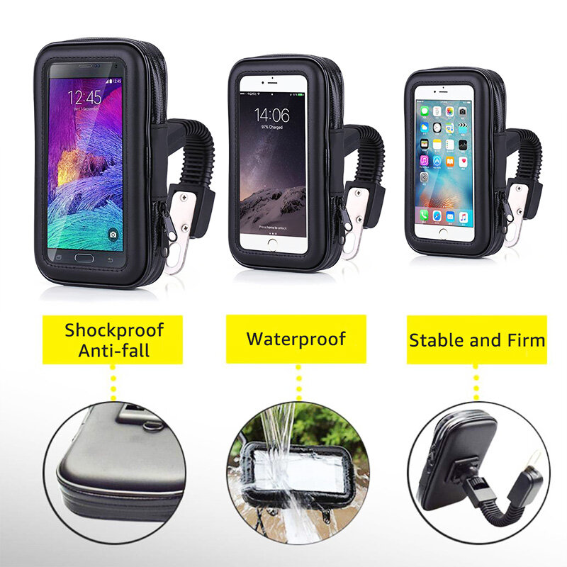 5.5/6.3/6.5 Inch Bicycle Handlebar Holder Bag Waterproof MTB Bike Phone Stand Case Motorcycle Rearview Mirror Mount Pouch Bags