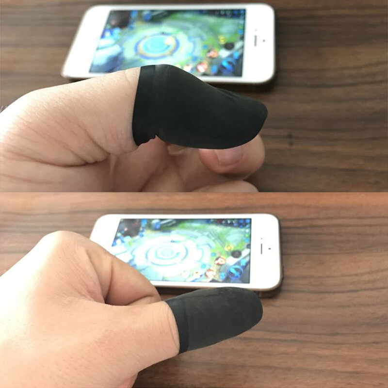 4 pièces doigt manches ultra-mince confortable bout des doigts manchon Latex anti-dérapant Anti-sueur doigts protecteur pour les jeux de téléphones mobiles