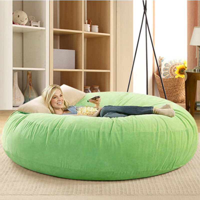 Dropship Penutup Tempat Tidur Kursi Bean Bag Dapat Dicuci Raksasa Microsuede Furnitur Ruang Tamu Mantel Sofa Malas