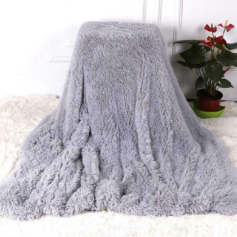 DIMI – couvre-lit à carreaux en fourrure duveteuse, couverture chaude d'hiver pour la maison, le bureau ou le canapé