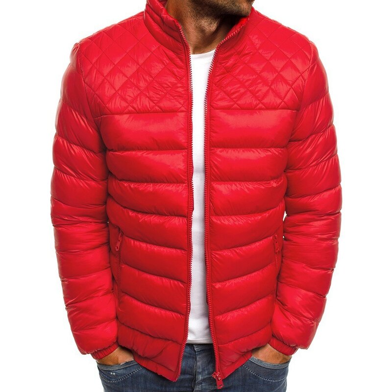 Chaqueta de algodón con cuello levantado para hombre, abrigo corto ajustado, ideal para otoño e invierno, Comercio Exterior juvenil