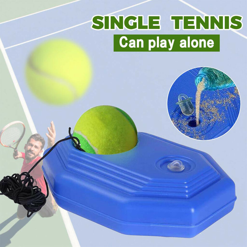 Instrutor de prática de tênis único auto-estudo ferramenta de treinamento de tênis com corda elástica bola rebote tênis exercício sparring dispositivo