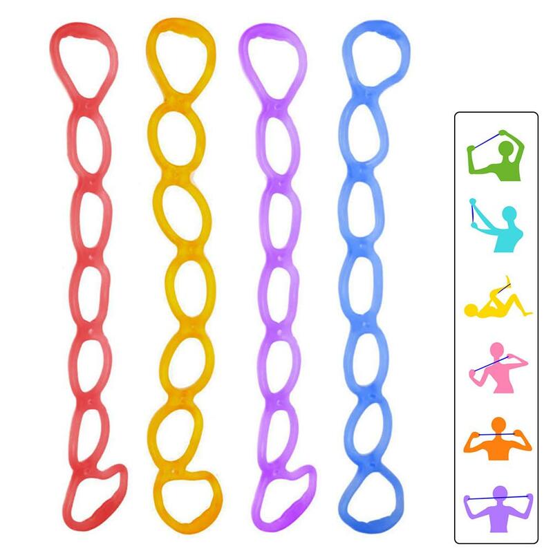 7 Holes Elastic Silicone Pilates Exercise Yoga Resistance Band Fitness Pull Rope Body Muscle Training Relaxation Home Gym Tool