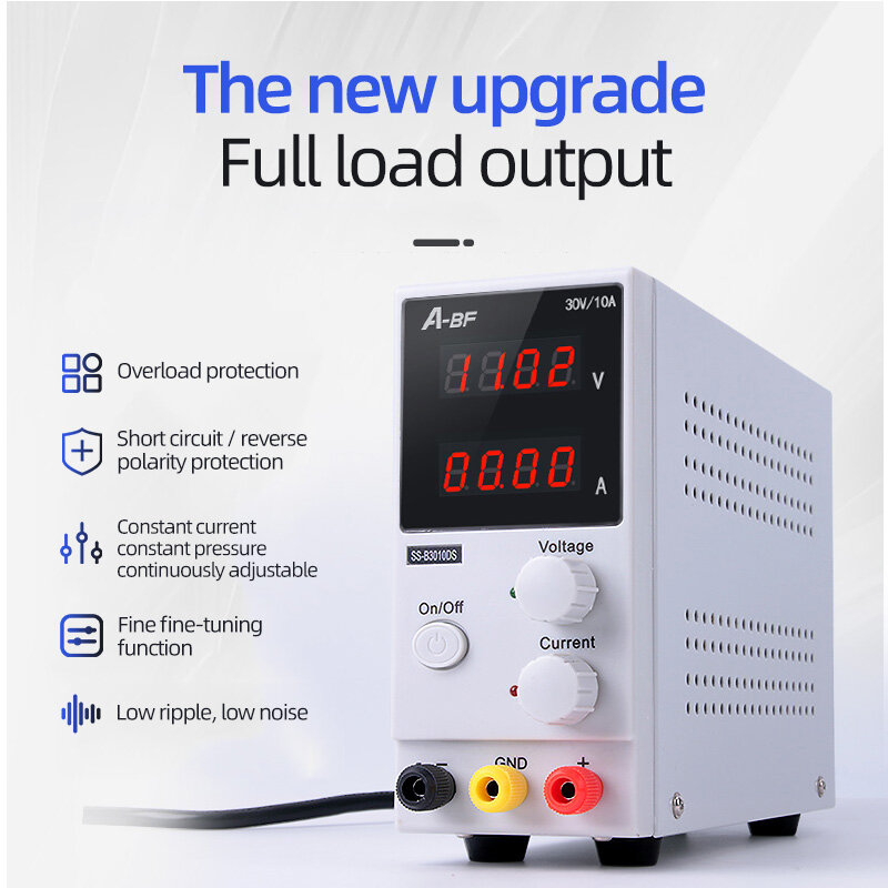 A-BF Mini Adjustable Laboratory Switch Power Supply 3/4 Digit LED Display High Precision Power Source 30V 10A Voltage Regulator
