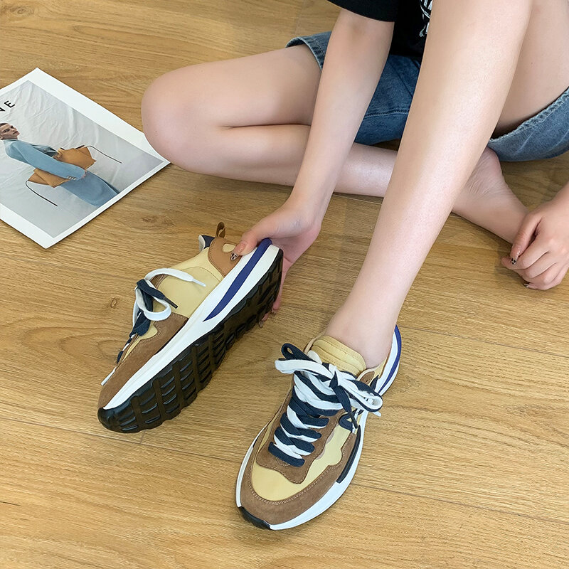 AIYUQI-Zapatillas de deporte de suela gruesa para mujer, zapatos a la moda, Color a juego, para correr, otoño, 2022