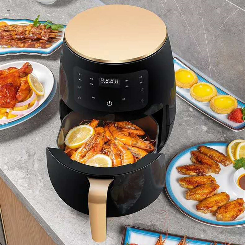 AUGIENB 4.5L 1400W Multifunction Air Fryer Oil free Health Fryer Cooker Smart Touch LCD Deep Airfryer for French fries Pizza