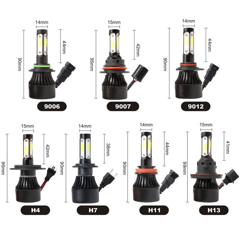 Bombillas de faro LED para coche, faros delanteros de 3000K, 6000K, 8000K, 100W, 16000lm, 9005, 9006, H11, H4, H7, HB3, HB4, 9007, HB5, novedad