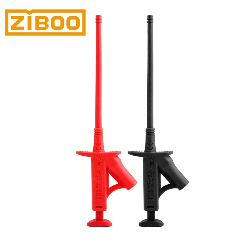 ZIBOO ZB-T15 Flexible Test Hook Klip IC Tes Klip Tangan-tangan Probe Jumper, tegangan Tinggi Klip Terisolasi untuk Mobil Inspeksi.