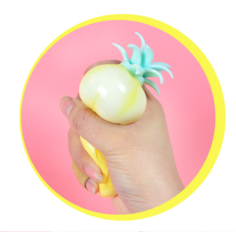 4Pcs Creative Toys New TPR Flour Vent Squeeze Ball Cute Pineapple Decompression Ball Squeeze Release Pressure Children Toys