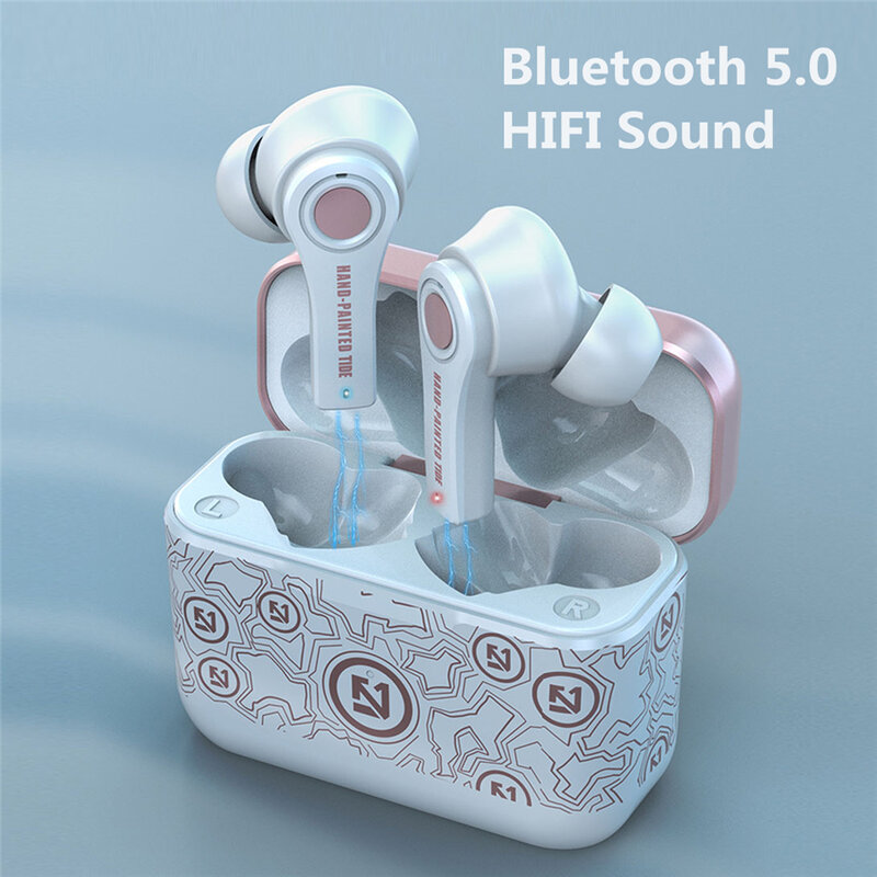 Bluetooth 5.0 TWSワイヤレスヘッドセット,スポーツイヤホン,マイク付き,充電ボックス,Android pk i12 i90000用,TS-100