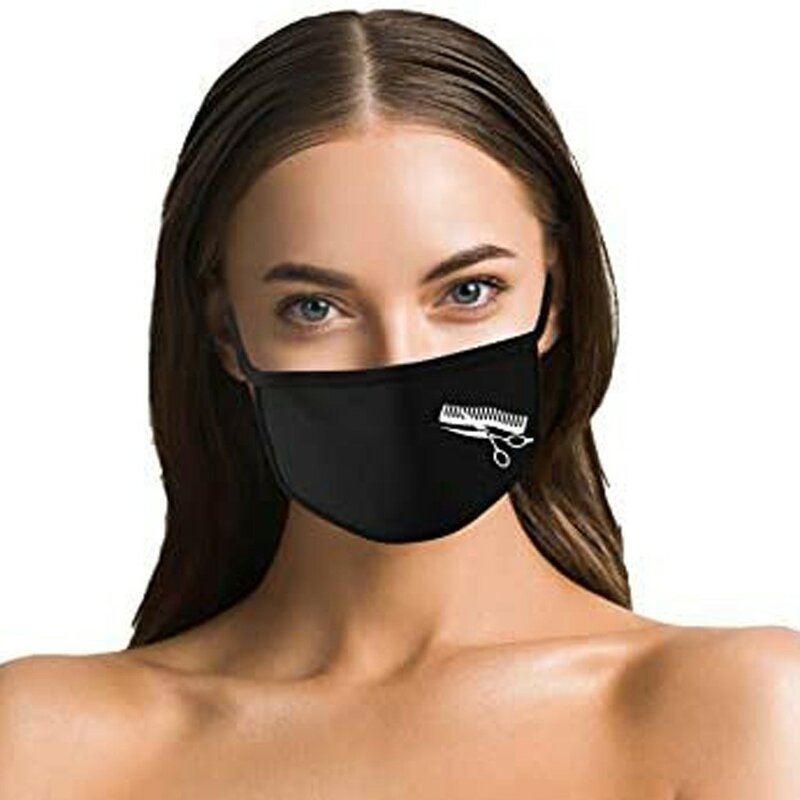 Masque facial en coton réutilisable et lavable, 1 pièce, pour salon de coiffure, à la mode, imprimé, nouveauté 2021