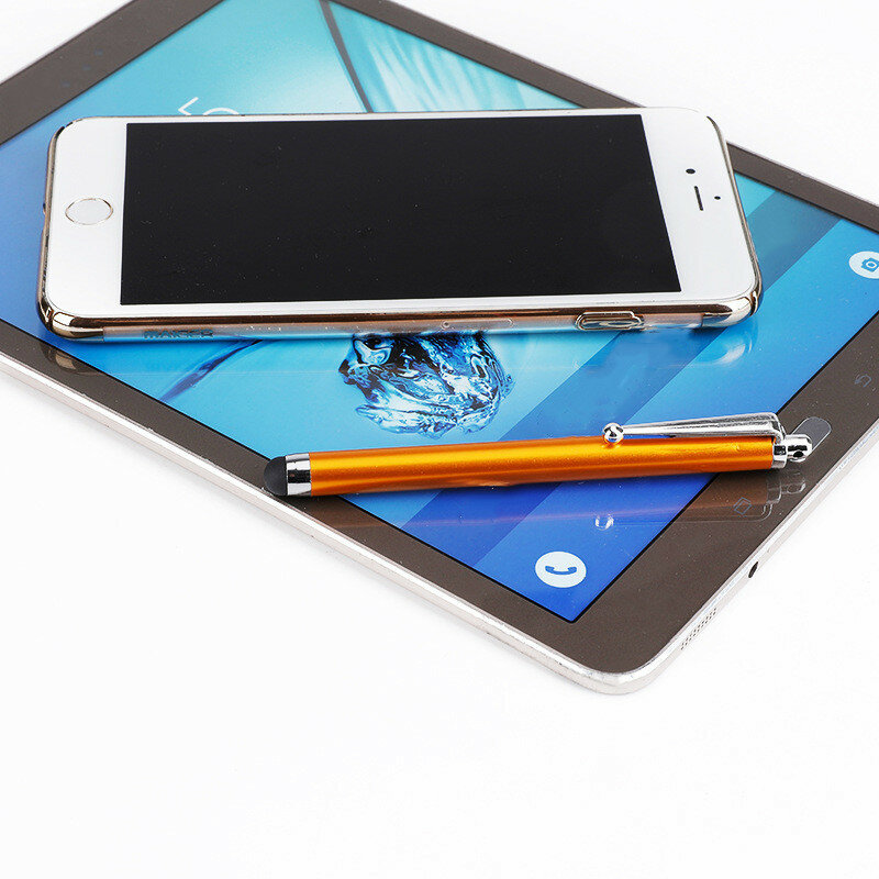 Pena Tablet Logam dengan Pena Klip Pena Stylus Layar Sentuh untuk Tablet PC untuk IPhone IPad Pena Stylus Kapasitif