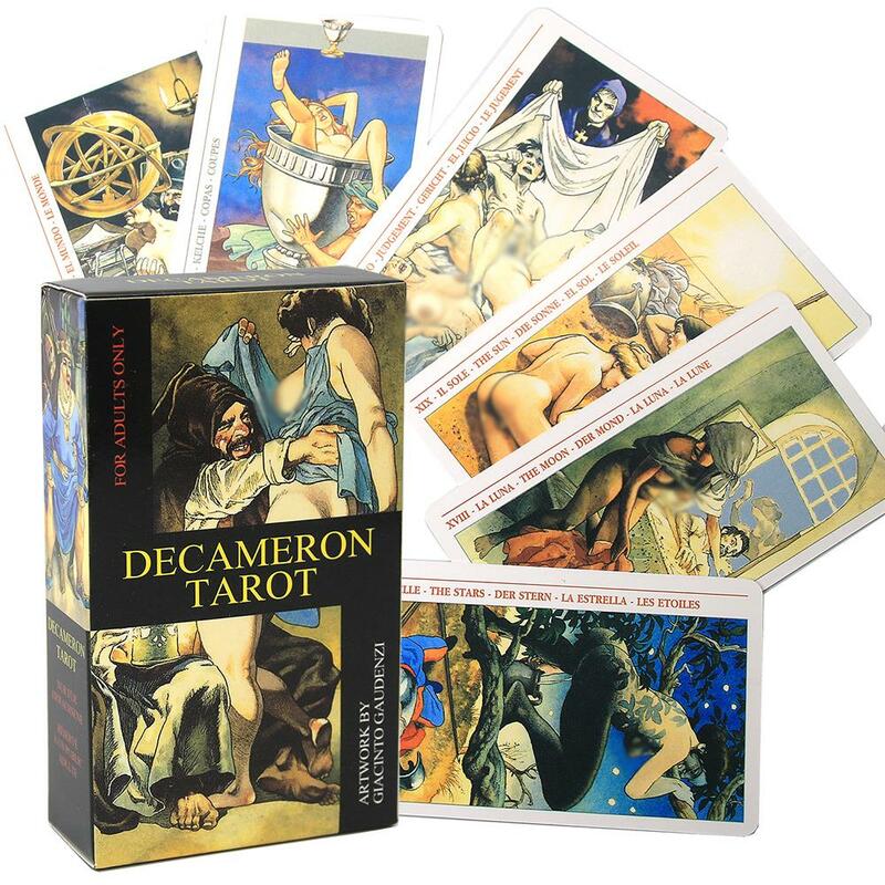 Decameron Tarot Deck, jeu de table de fête de loisirs, 78 cartes, prophétie divinatoire, cartes Oracle avec guide PDF