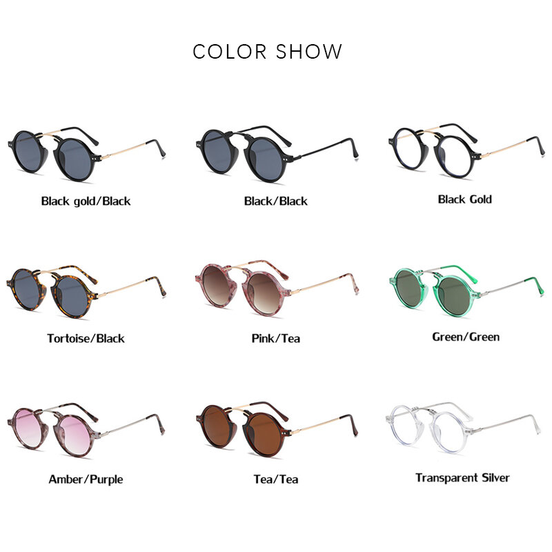 Солнцезащитные очки в стиле стимпанк для мужчин и женщин UV-400, винтажные круглые, в металлической оправе, стильные, в стиле ретро
