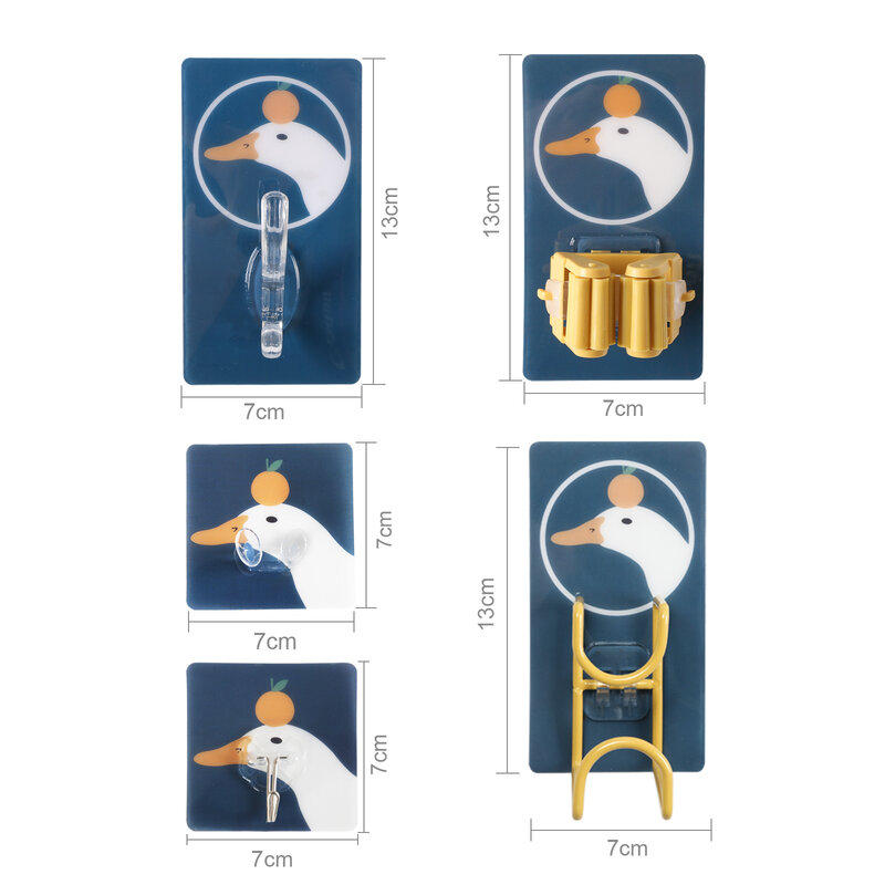 1/5/10/20/50Pcs 5 Types Adhesive Hooks Rack Wall Hanger Space Saver Cute Animal Design Strong Self Strong Bathroom Towel Hook