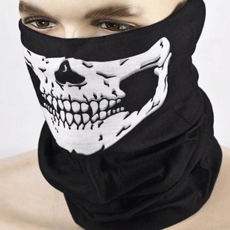 Halloween Headwear Bandana Face Mask Scary Skull Neck Gaiter Headwrap Headband Balaclava Magic Scarf Sun Protective Riding Scarf