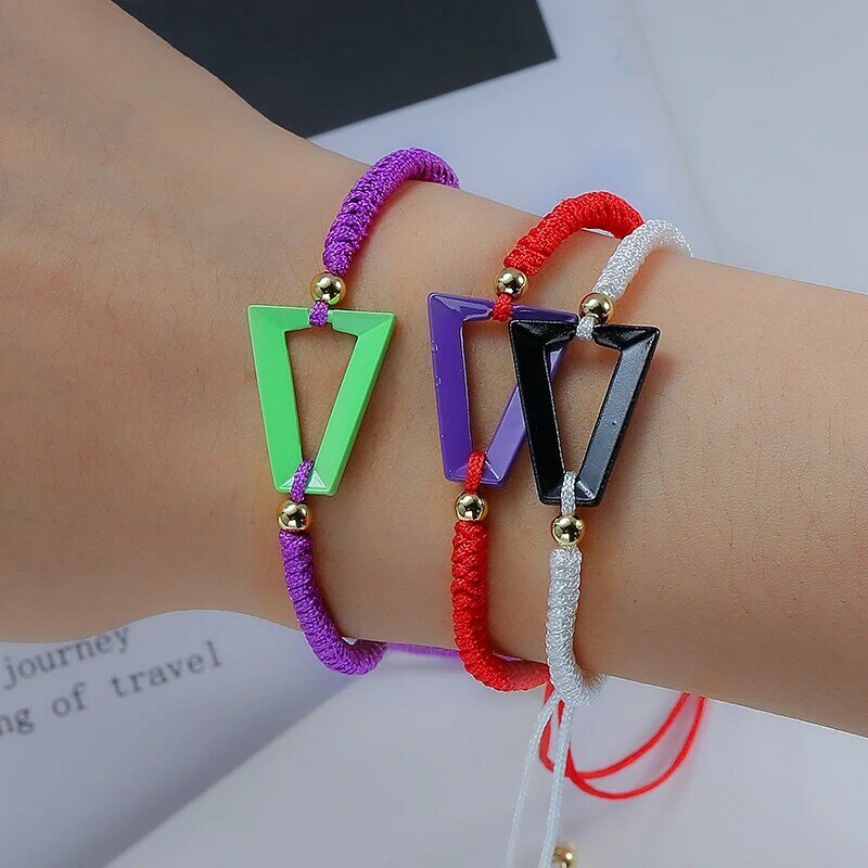 Hot Sale Fashion Adjustable Neon Rainbow Triangle Bracelet For Women Men 2021 Trend Chlidren's Bracelet Jewelry Birthday Gift