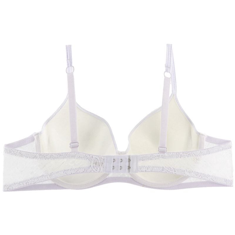 Beauwear Solid White Lace Bra for Women A B C D Cup Comfort Mold Cup Underwear Female Sexy Unlined Push Up Underwire Bralette