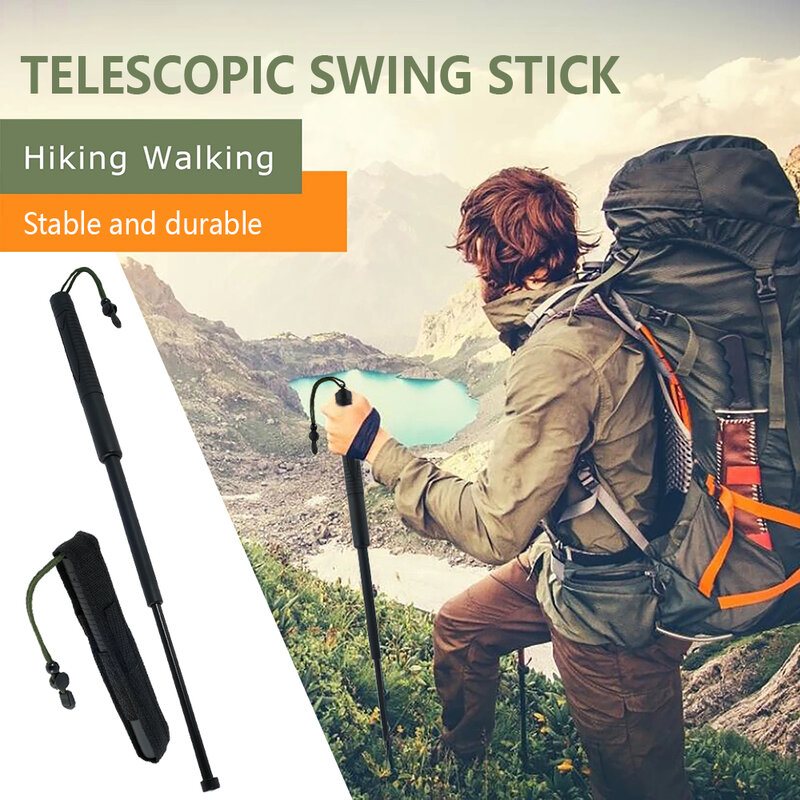 Ao ar livre dobrável telescópica balanço vara caminhadas escalada vara pólos de trekking acessórios ao ar livre dobrável