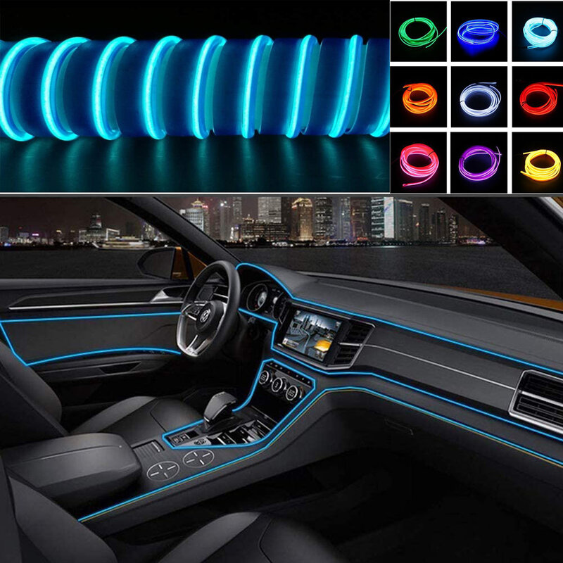 ไฟภายในรถอัตโนมัติ Led Strip MultiColor Neon USB ไดรฟ์กันน้ำระยะไกล Ambient Light Night Home ตกแต่ง