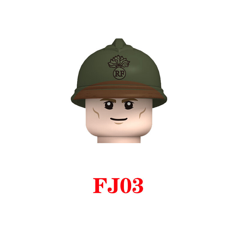 Figuras de soldados de infantería del ejército francés de la 2. ª Guerra Mundial, bloques de construcción, casco militar, armas, piezas, juguete para niños