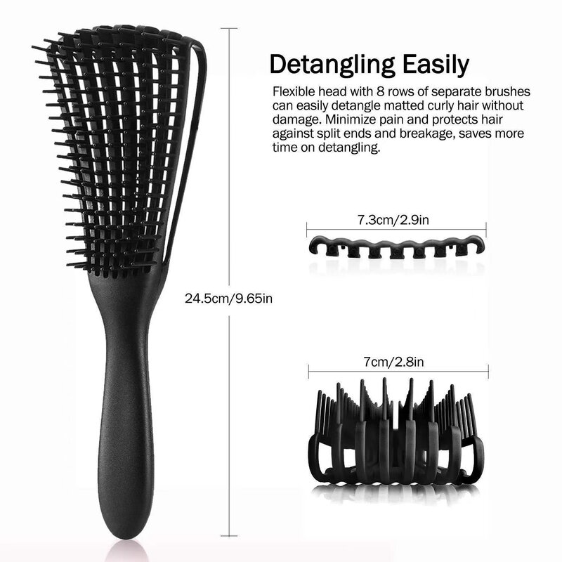 Plastic Detangling Hair Brush Scalp Massage Detangler Wet Curly Comb Women Health Care Reduce Fatigue Hairbrush Styling Tools