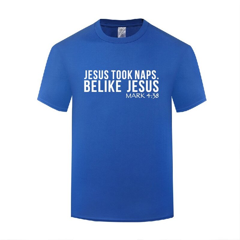 Lustige Jesus Nahm Naps Baumwolle T Shirt Print Männer Oansatz Sommer Kurzarm T-shirts Tops Tees
