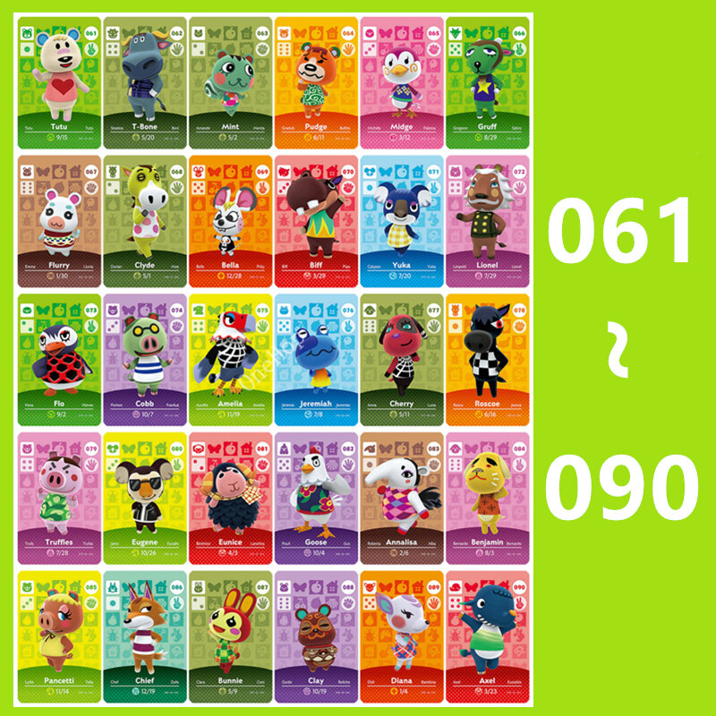 NO.061 ~ 090 Dier Kaart Voor Ns Nfc Tag Games Serie 1 Ntag215 Hot Villager