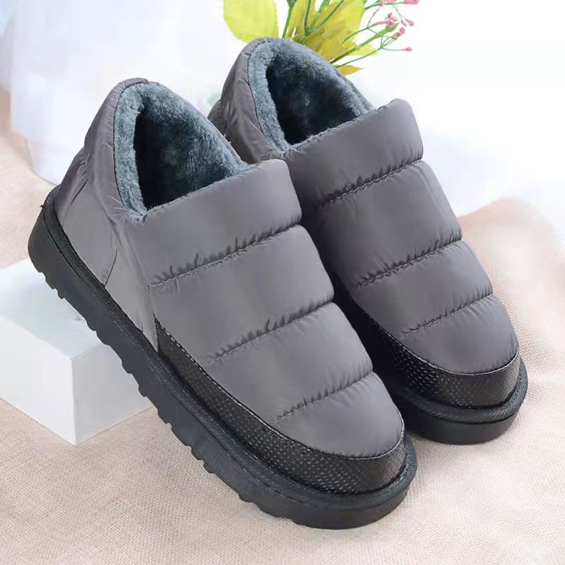 Cotton Slippers Men Winter Outdoor Shoes Plus Size Black Men Slippers Winter Waterproof Home slippers Couple Flat Slipper Shoes