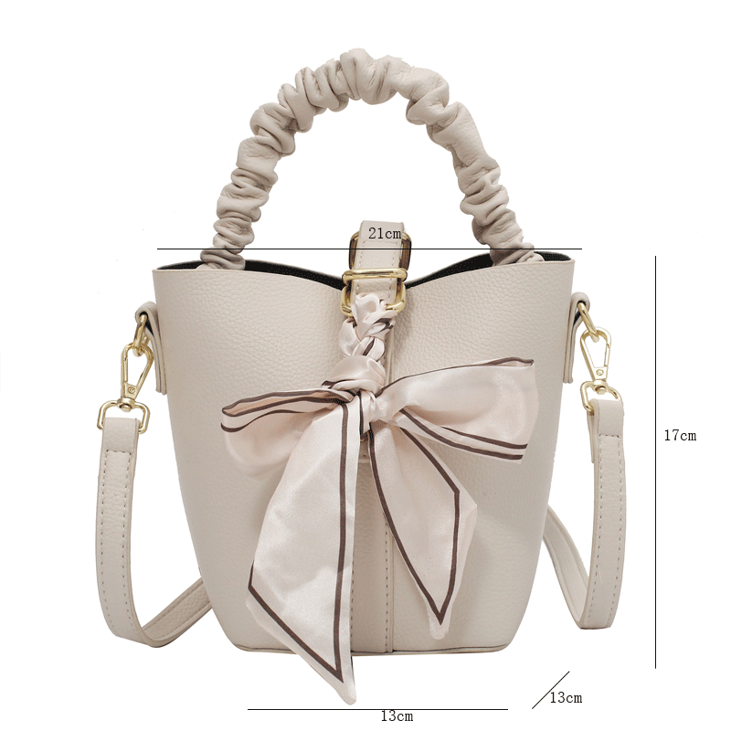 Женская кожаная сумка, дизайнерская винтажная сумка-мешок, Дамская простая сумка через плечо с лентой, Повседневная сумка на плечо