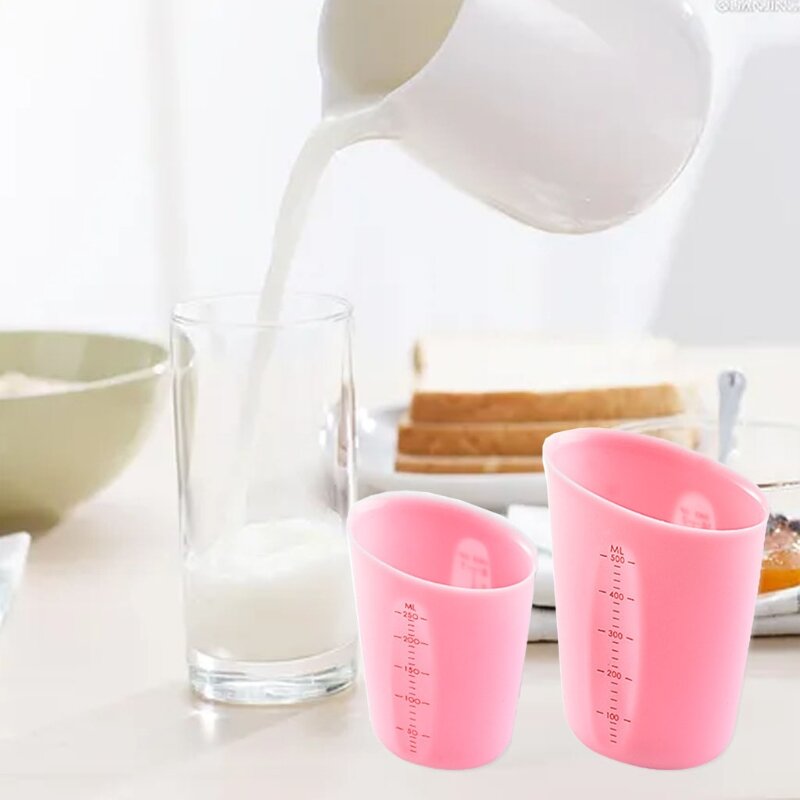 250/500ml Silicone Measuring Cup with Precise Scale for Epoxy Resin Mold Jewelry Making Non-Stick Mixing Cups Handmade DIY Craft