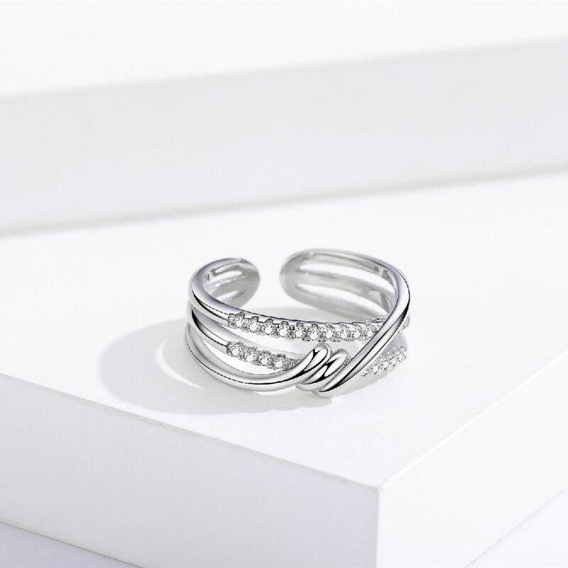Sodrov prata 925 anel de prata anéis para mulher tamanho aberto ajustável 925 prata jóias anel de prata