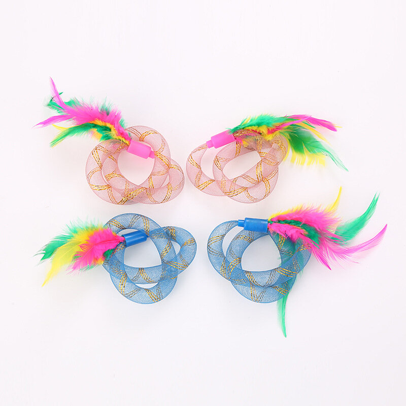 3pcs Cat Flexible Spring Toy Funny Pet Kitten Interactive Feather Toys Supplies for Small and Medium Cats