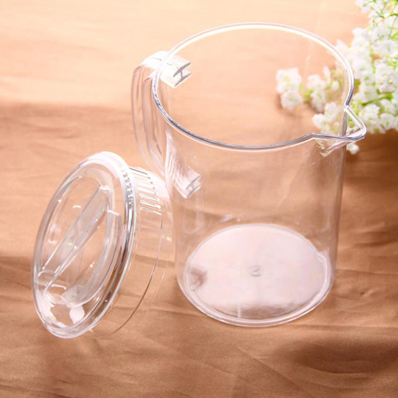 Pichet en acrylique transparent avec couvercle pour thé, limonade, stockage de boissons, 3 paquets
