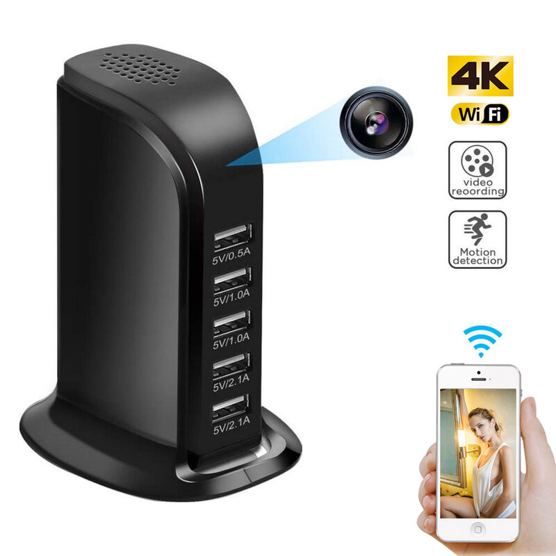 Wifi hd 1080p ip mini câmera 4k dvr p2p câmera de vigilância sem fio câmera ip videcam usb carregador de parede câmera gravador de vídeo