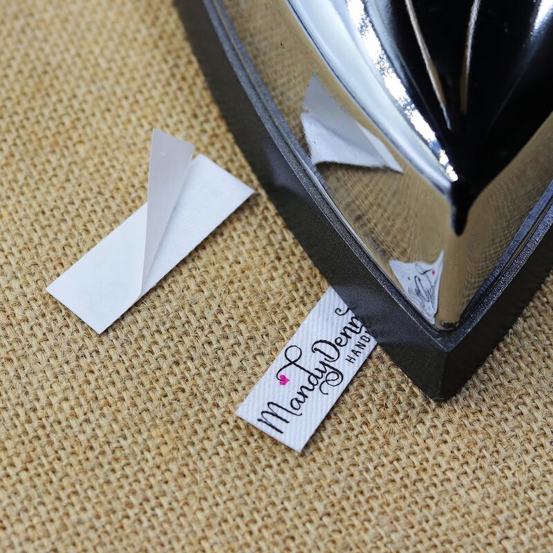 Etiquetas de planchado personalizadas para ropa, texto, planchado, etiqueta de nombre de tela de algodón orgánico (YT111), 152 piezas