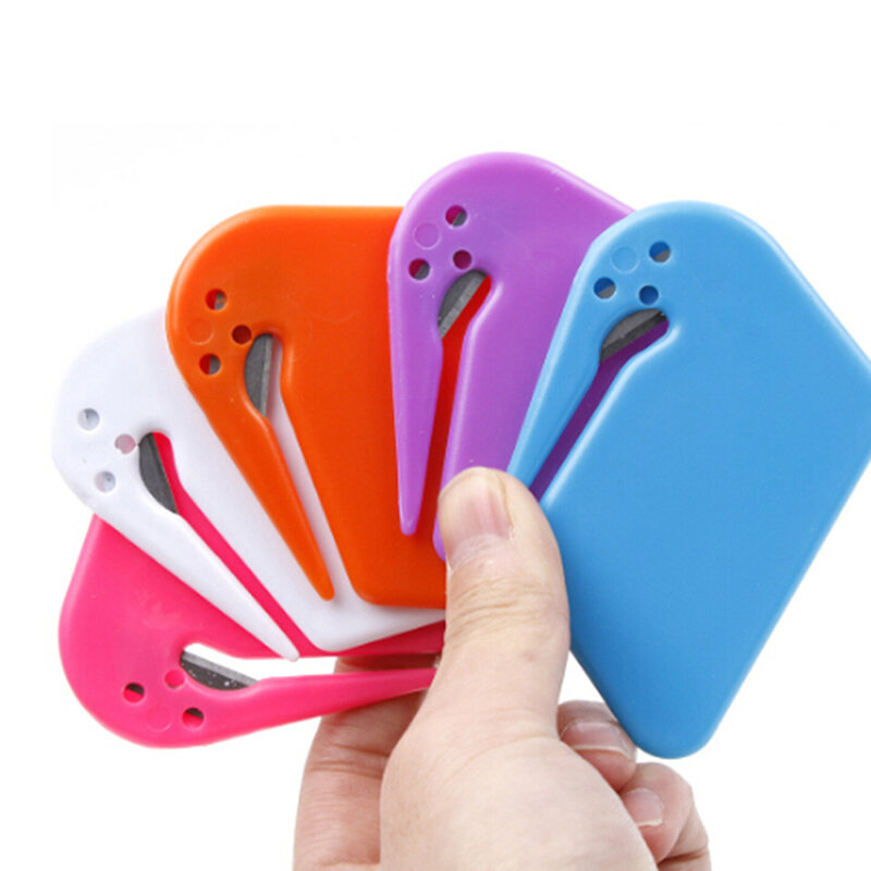 1Pc Plastic Mini Letter Knife Mail Envelope Opener Safety Paper Guarded Cutter High Quality New Arrival 2021